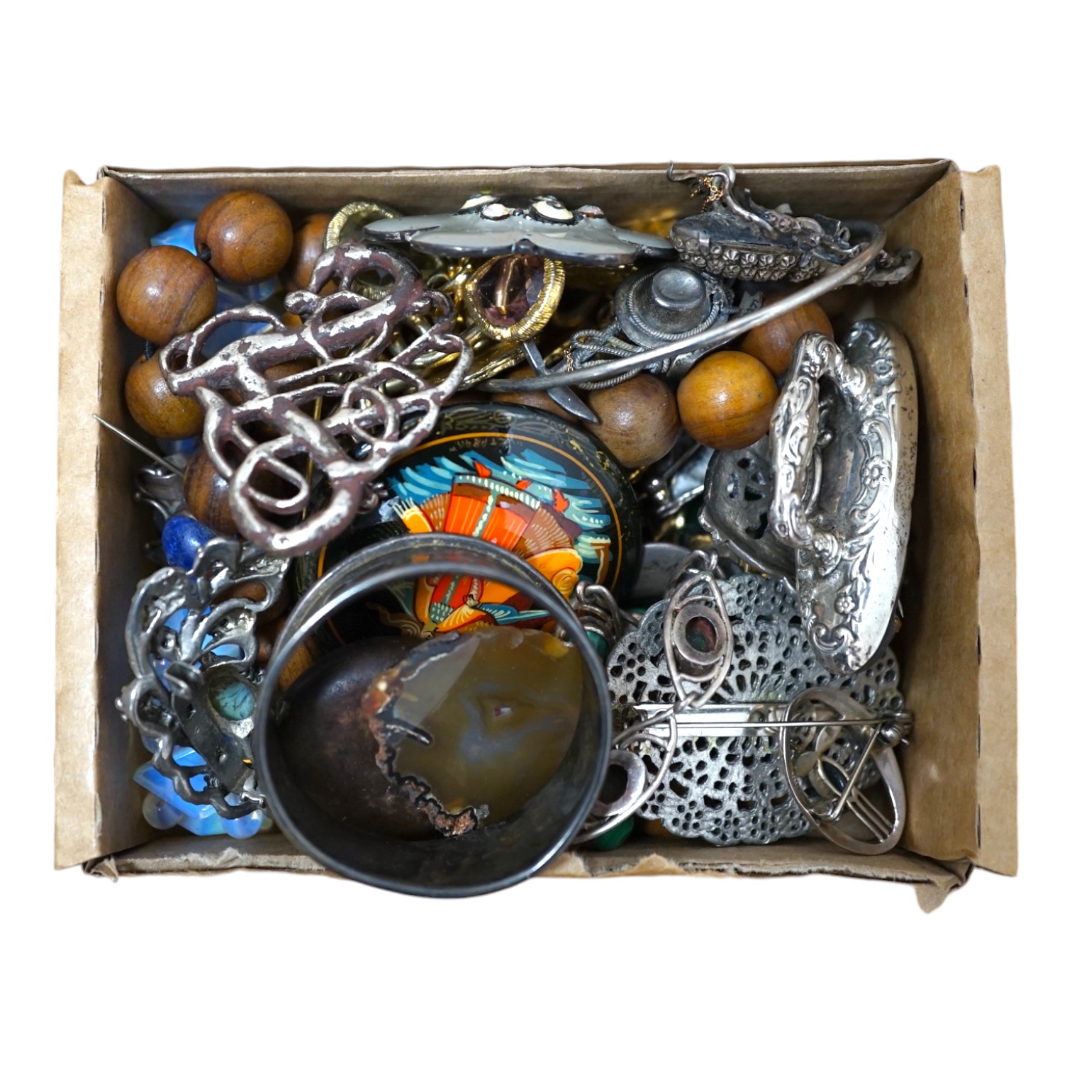 A collection of assorted costume jewellery etc. Condition - poor to fair